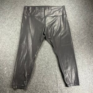 Lululemon Align High Rise Sparkle Metallic Crop Leggings Women's Size 18‎ Black